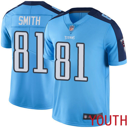 Tennessee Titans Limited Light Blue Youth Jonnu Smith Jersey NFL Football #81 Rush Vapor Untouchable